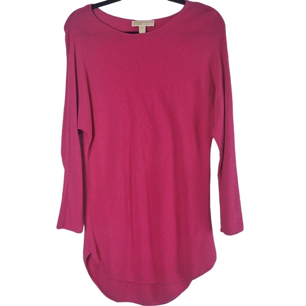 Michaelβ Michael Kors Mini Tunic Dress S Womens Barbie Pink Long Sleeve Pullover